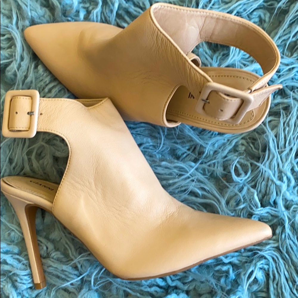 Gianni Bini nude mule heels with ankle strap